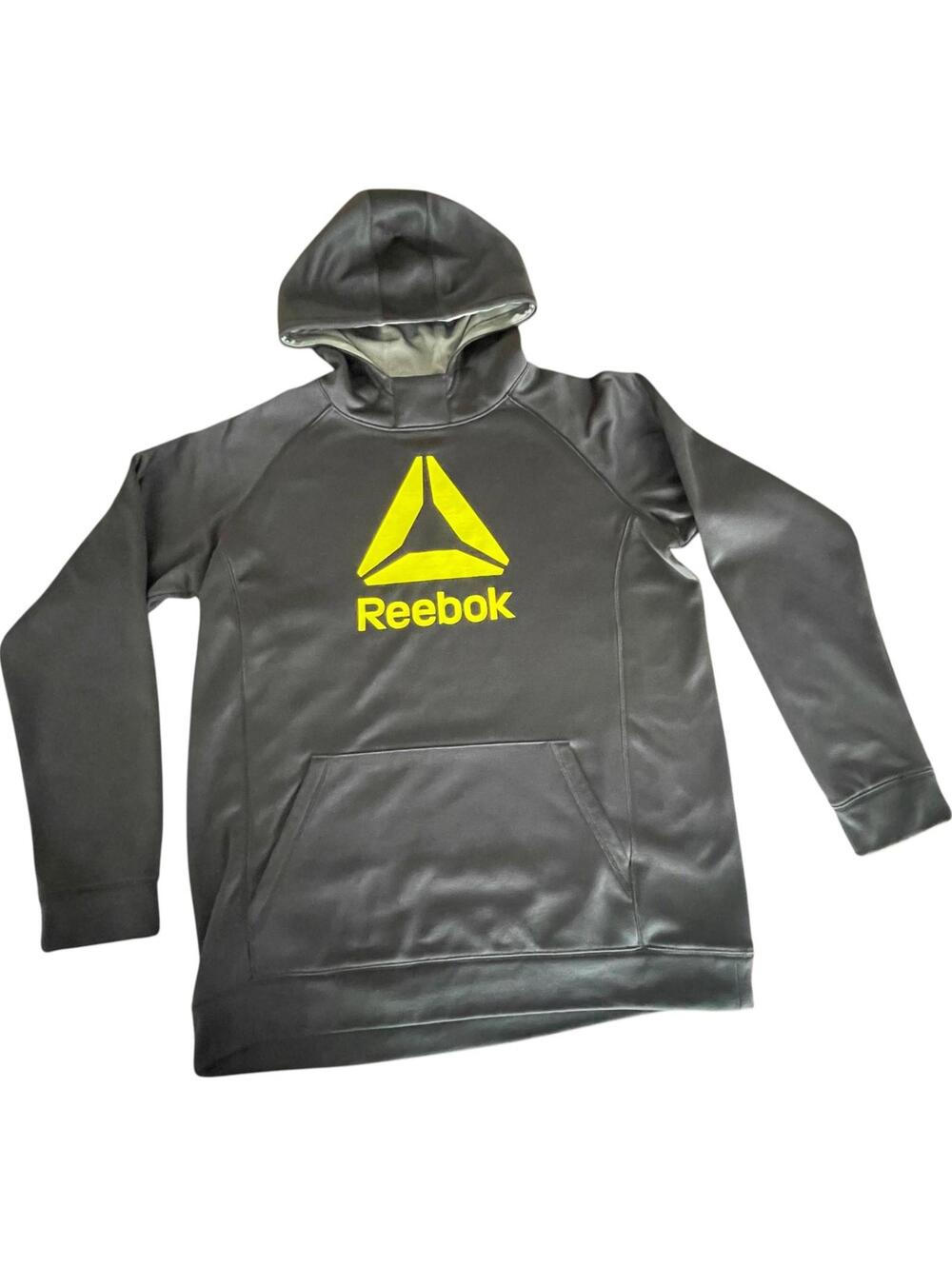 Reebok PlayWarm Hoodie Men’s XL Black Neon Green Sweatshirt
